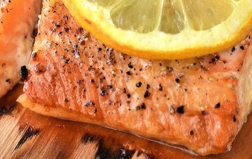 Salmon on a cedar grilling plank