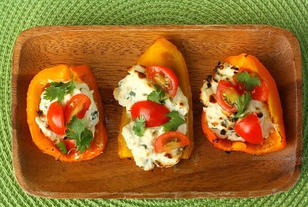 Cedar Planked Herbed Cream and Cheese Capsicums