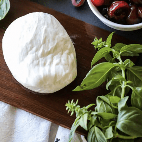Smoked Burrata Smoked on a Natural Wood Plank