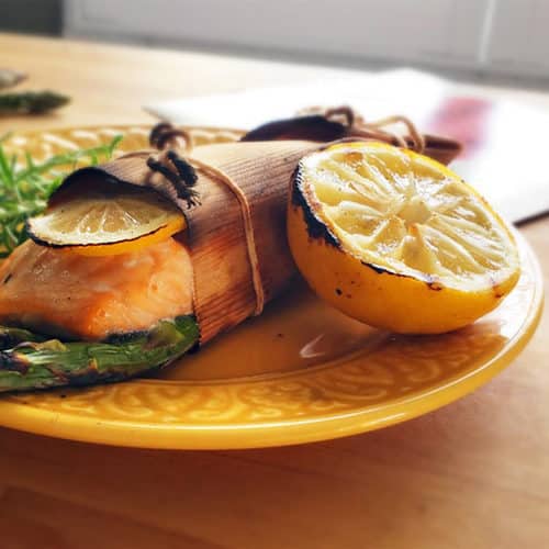 Grilling Wrap Grilled Salmon and Asparagus