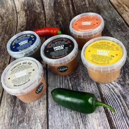 Savory smoked dips from Cedar Works, featuring a variety of flavors including spicy, sweet, and savory options, perfect for outdoor gatherings and BBQs.