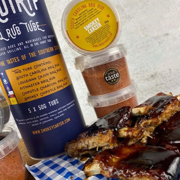 image006 Carolina BBQ Rubs and Spices from Cedar Works, perfect for grilling and smoking meats, in various flavors like Smokey Cajun and Chipotle BBQ. Ideal for enhancing the taste of smoked or grilled dishes.