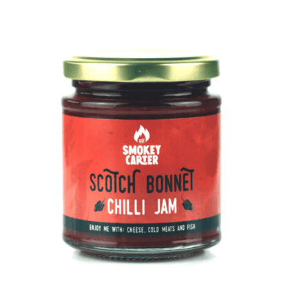 Indigenous Scottish Bonnet Chilli Jam by Smokey Carter, ideal for adding spicy flavor to cheeses, cold meats, and fish dishes.